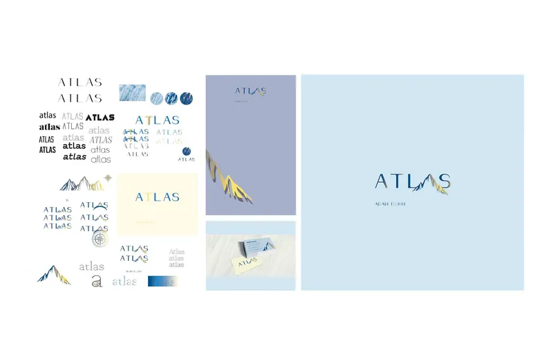 Atlas brand identity exploration and stationery system