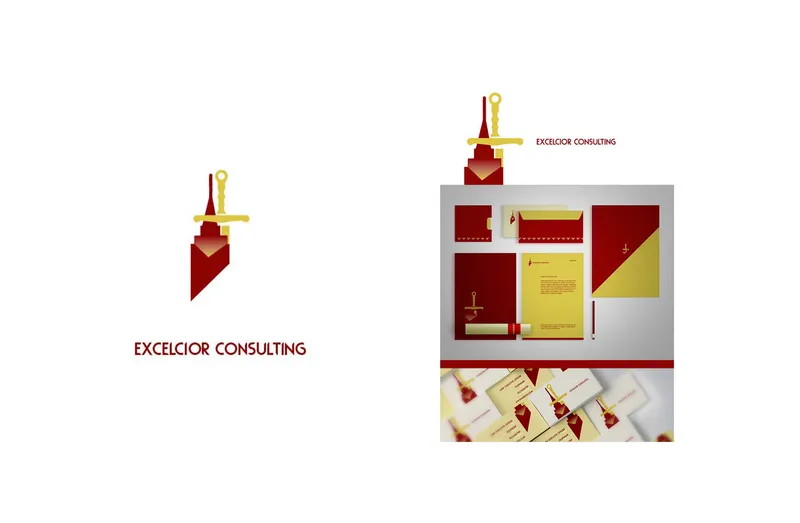 Excelcior Consulting brand identity and stationery